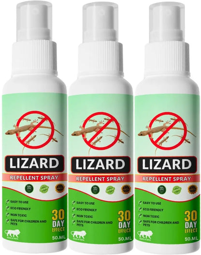 Natural Herbal Lizard Repellent Spray (Pack of 3 × 50ml) | Chemical-Free Indoor Lizard Spray | Long-Lasting Protection for Home