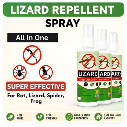 Natural Herbal Lizard Repellent Spray (Pack of 3 × 50ml) | Chemical-Free Indoor Lizard Spray | Long-Lasting Protection for Home