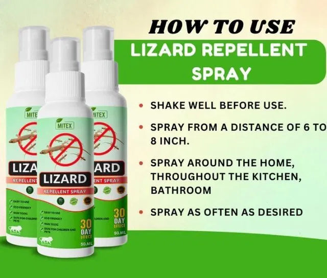 Natural Herbal Lizard Repellent Spray (Pack of 3 × 50ml) | Chemical-Free Indoor Lizard Spray | Long-Lasting Protection for Home