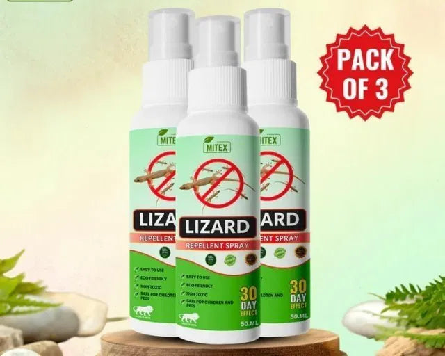 Natural Herbal Lizard Repellent Spray (Pack of 3 × 50ml) | Chemical-Free Indoor Lizard Spray | Long-Lasting Protection for Home